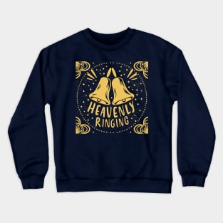 Heavenly Ringing For Handbell Ringers Choir Blue Background Crewneck Sweatshirt